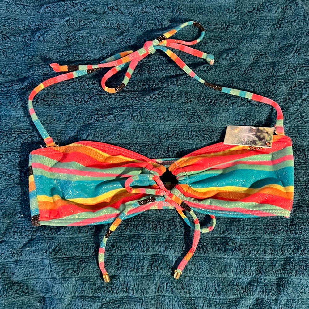Roxy Strappy Bikini Top Multi Stripes